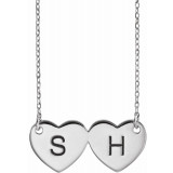14K White Double Heart 17 Necklace - 863861001P photo 3