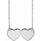 14K White Double Heart 17 Necklace - 863861001P photo