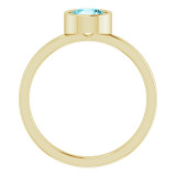 14K Yellow 6 mm Round Blue Zircon Ring - 71806627P photo 2