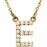 14K Yellow Initial E 1/8 CTW Diamond 16 Necklace - 67311130P photo