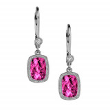 Stanton Color 14k Gold Pink Tourmaline Leverback Earrings photo