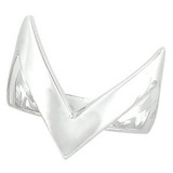 14K White V Shaped Ring - 51916363P photo